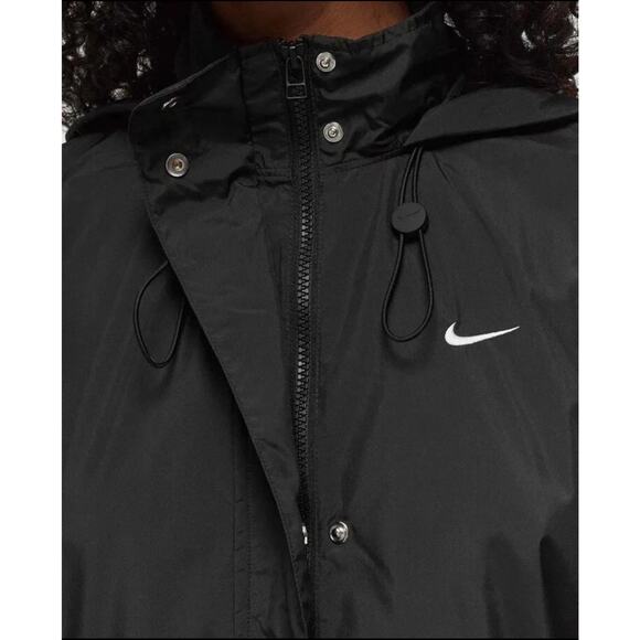 NWT Nike Sportswear Essential Black Trench Coat Women’s Size Small (FN2843-010) - Picture 5 of 15